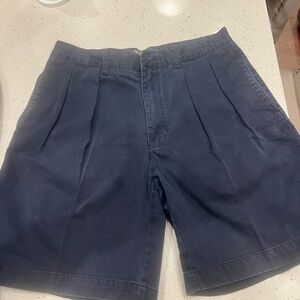 Men’s Polo by Ralph Lauren Navy Pleated Chino Shorts